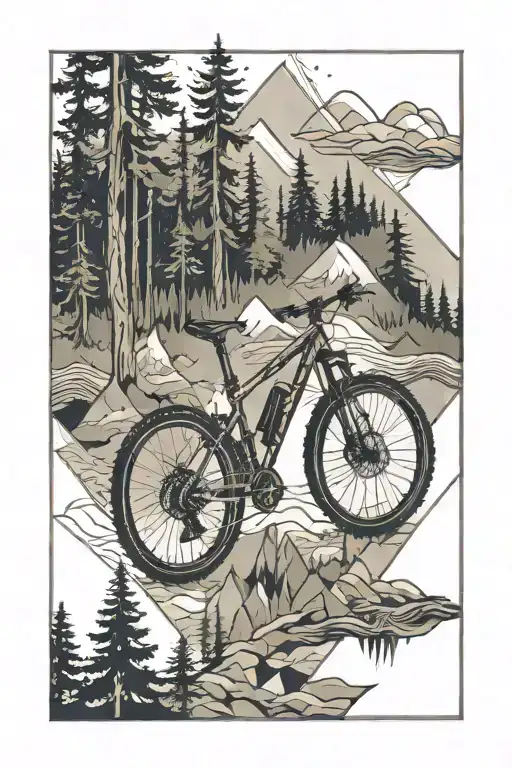 Mountain Bike Forest Scene