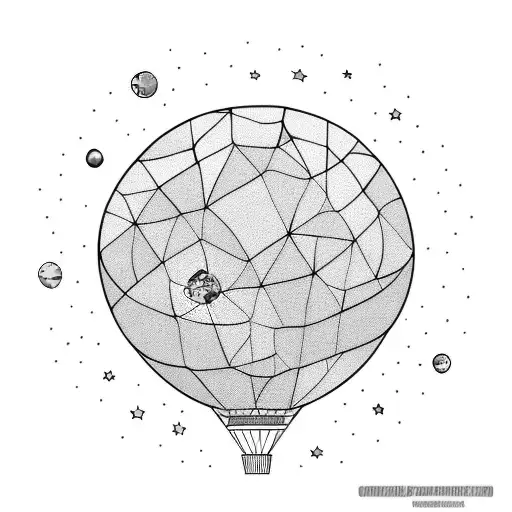 Astronaut With Ballons As Planet