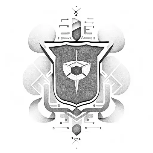 Shield With Music Simbol And Gym Simbol Inside