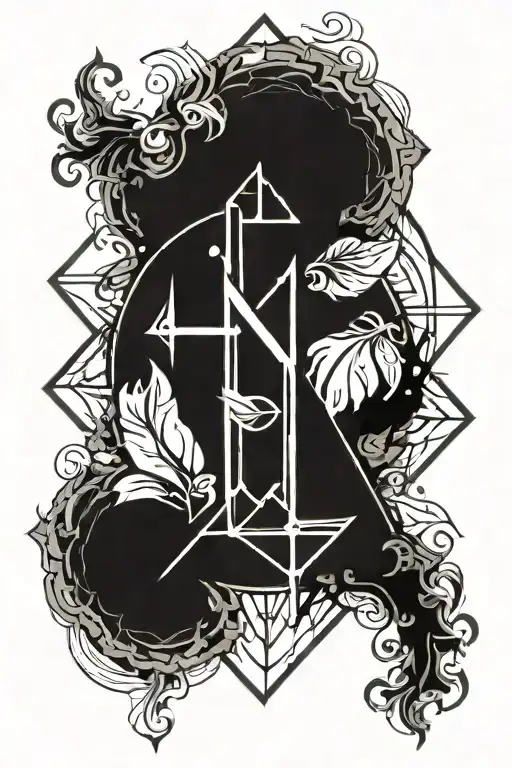 Gothic Virgo Symbol With Lighting And Smoke