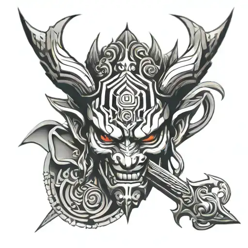 Oni Mask With Sword