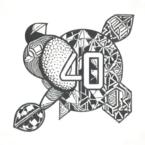 Football And Number 40 Togetherin Style