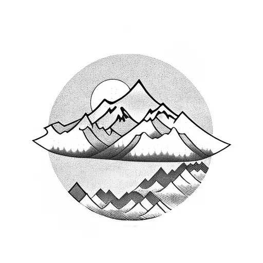 Japanese-inspired Mountain Landscape With A Basketball Hidden Within