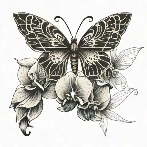 Orchid Wit Butterfly