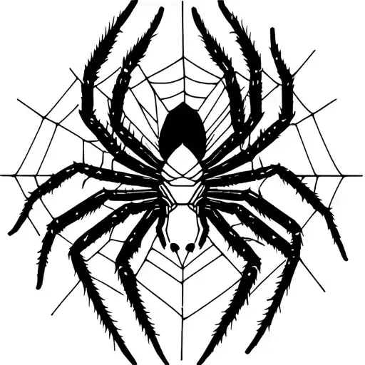 Geometric Spider With Web Going Down Side Of Arm