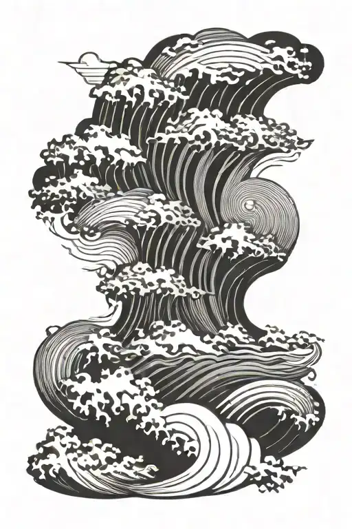 Black And White Storm With Ocean Waves Crashing