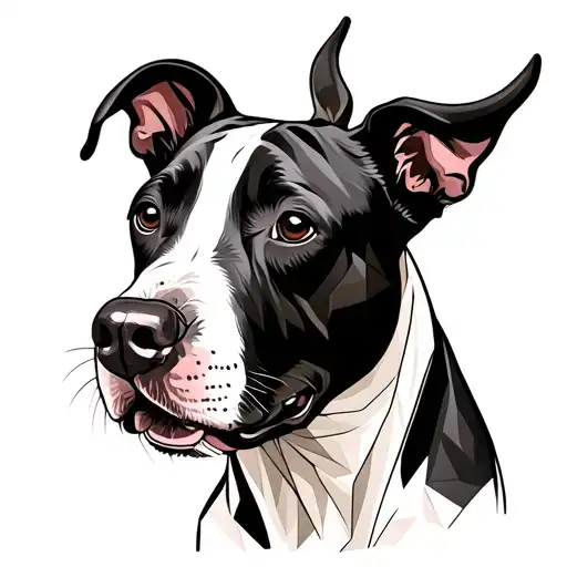 Love Heart And Bull Terrier Dog Breed