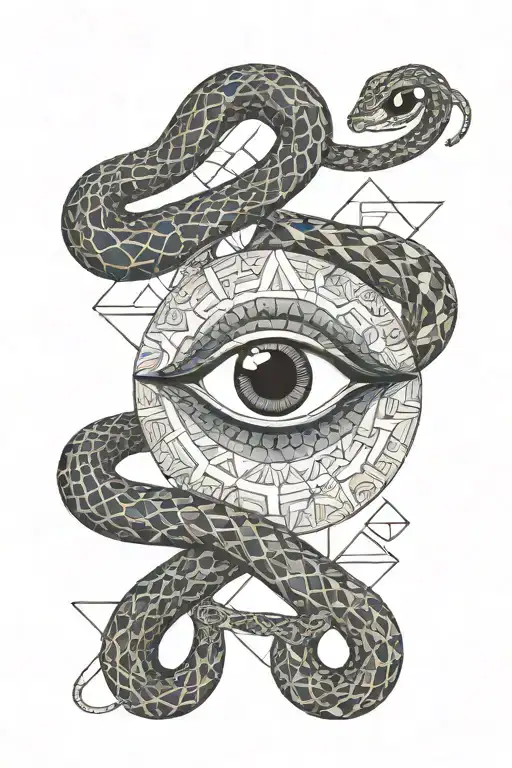 Snake Guarding An Evil Eye Inside