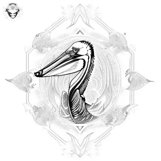 Pelican Poseidon Trident Ocean Wave