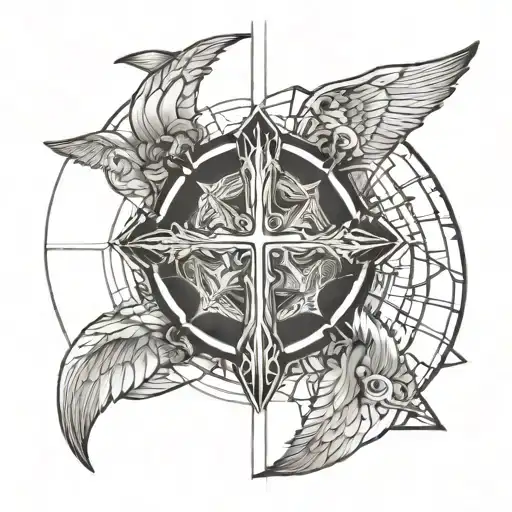 Forgive Them Father Christian Cross With Angel