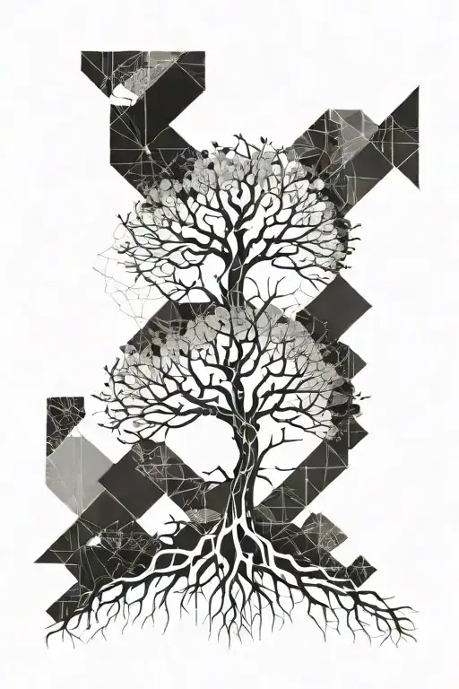 Tree Without Leaves With Words Behind The Tree