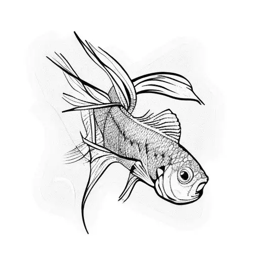 Betta Fish And Lotto Flower