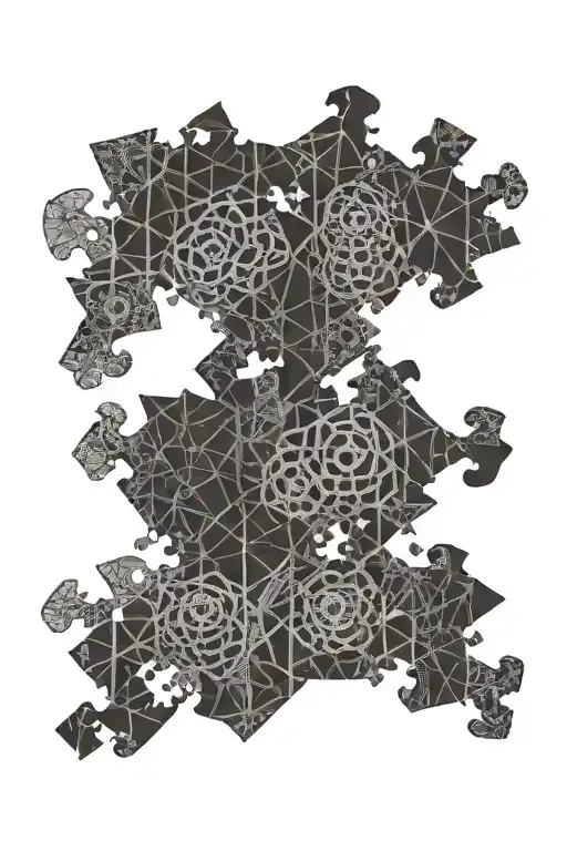 Puzzle Piece Brain And Space Intertwined