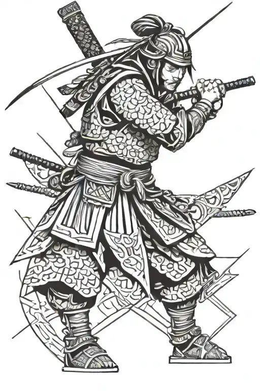 Samurai Warrior Wielding