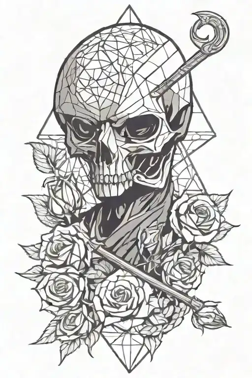 Torso And Up Grim Reaper Side Profile Smelling Rose