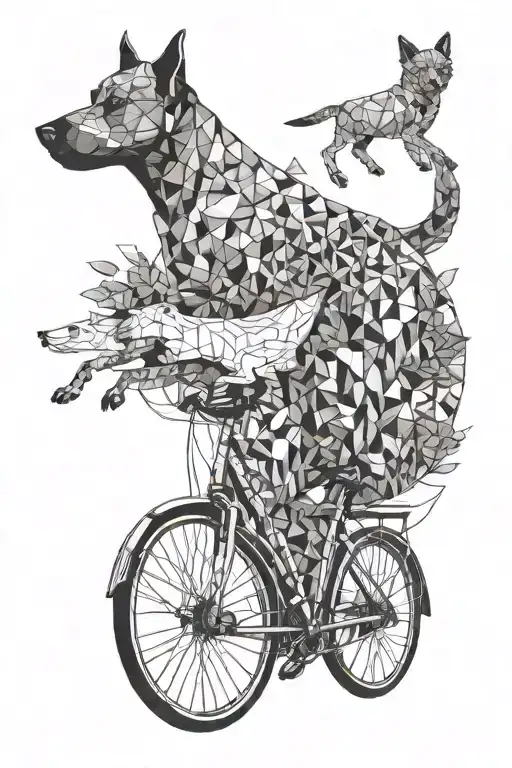 Bike Nature Dogs Running