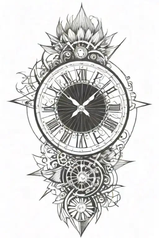 Sun Shining With Time Piece