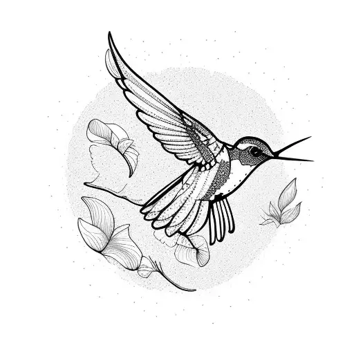 Ai Illustrated Hummingbird In Nature