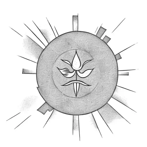 A Pomegranate Fruit In Black And White And The Sun Of Argentina Flag