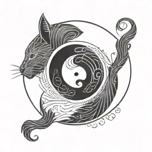 Gatos Yin Yang Symbol