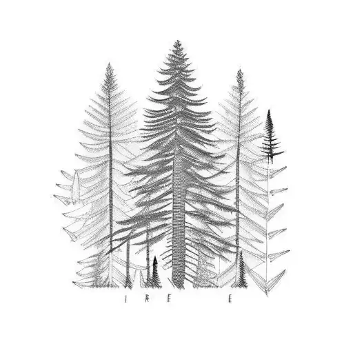 Fire Pine Trees Bird