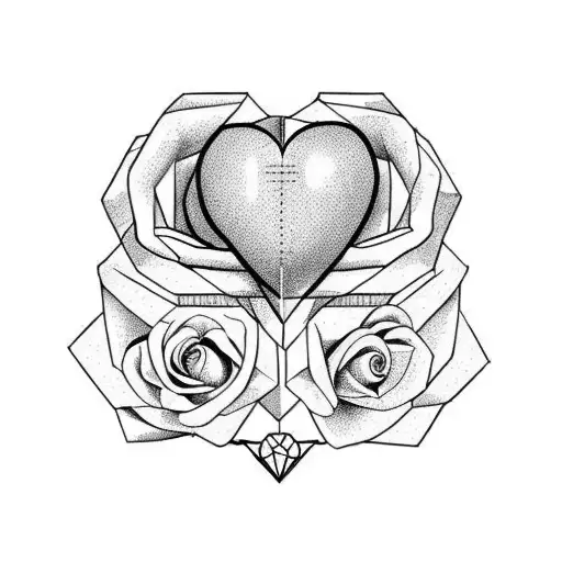 Libra Holding Heart And Brain With Rose Above