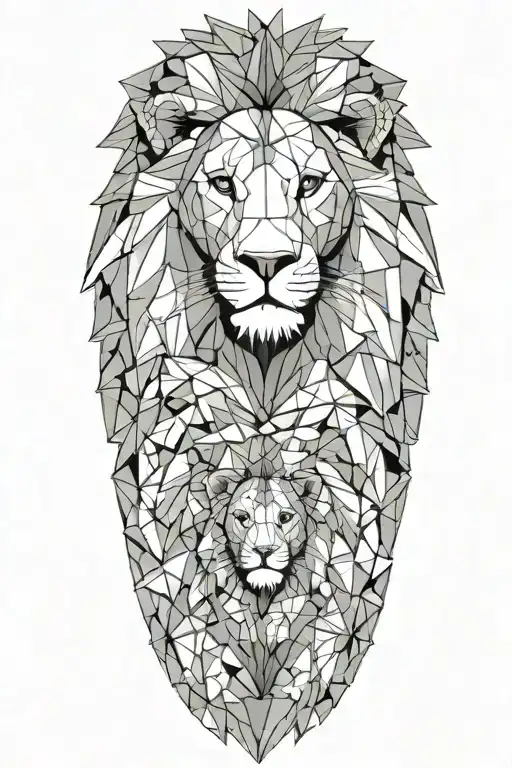 Lion Family Posing Together