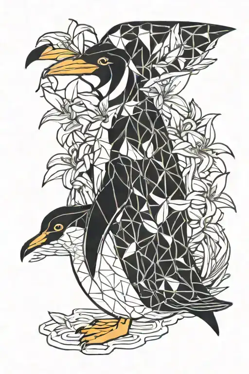 Cartoon Penguin Wrapped In Lilly's