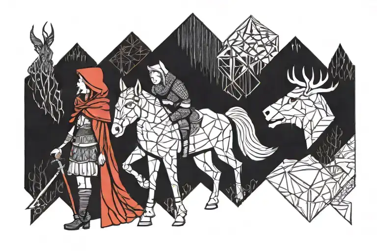 Little Red Riding Hood And A Viking Warrior