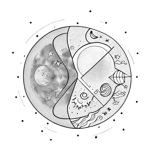 Moon And Sun And Stars