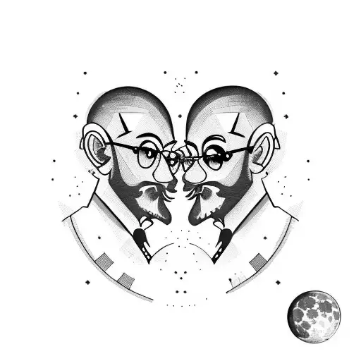 Father And Son With The Fullmoon