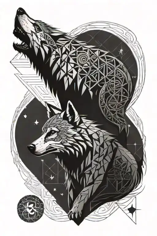 Turkish Wolf And Moon
