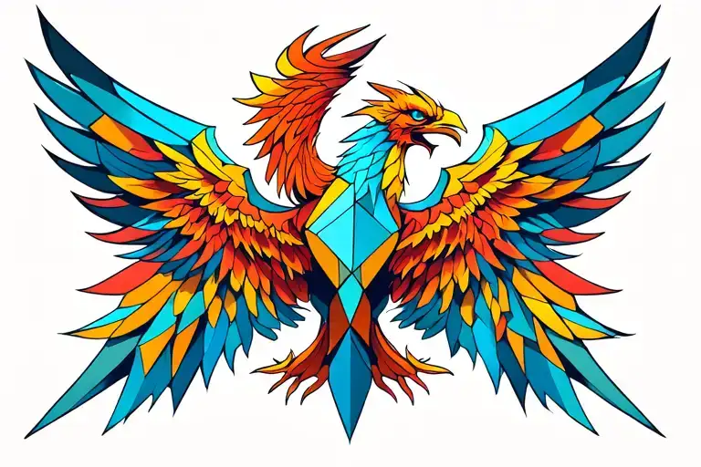 Phenix Wing Tattoo With A Little Color