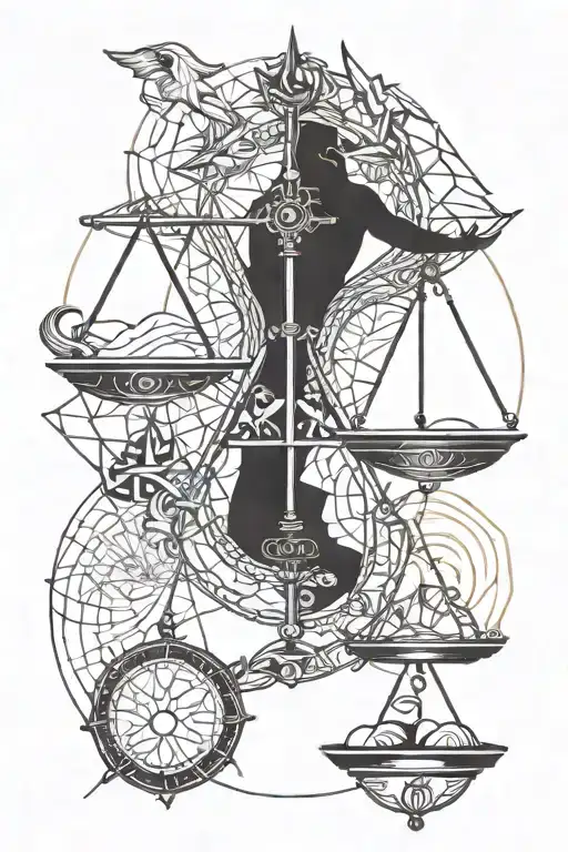 Libra Star Sign With Balanced Scales