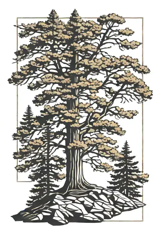 Sugar Pine Tree Silhouette