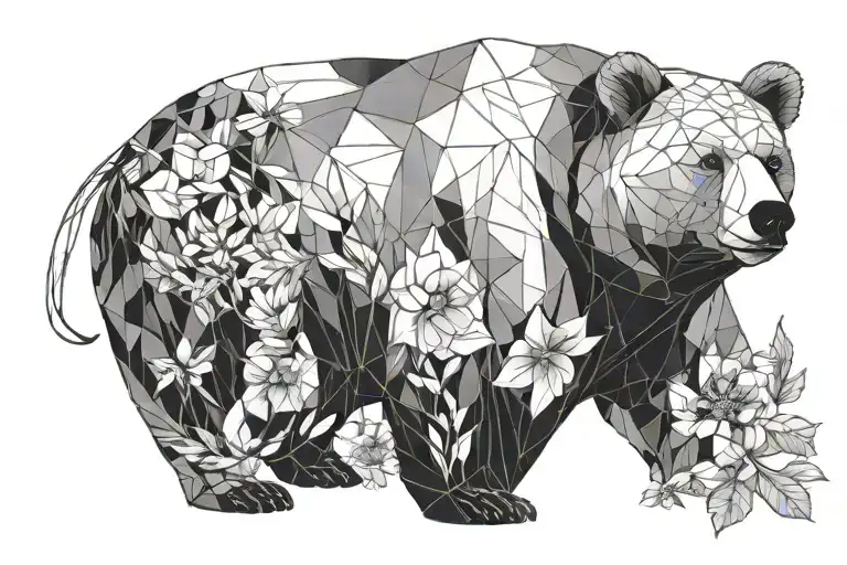 Bear And Flamingo With January And April Birth Flowers