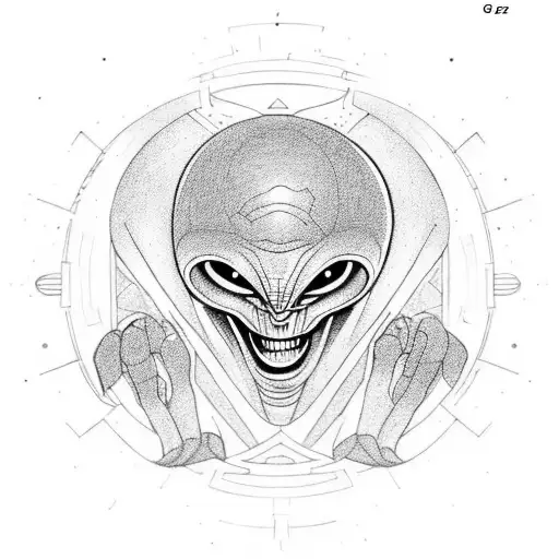 An Alien Exiting A Portal