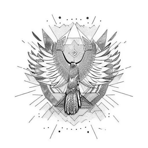 Red Crow Fighting Blue Eagle