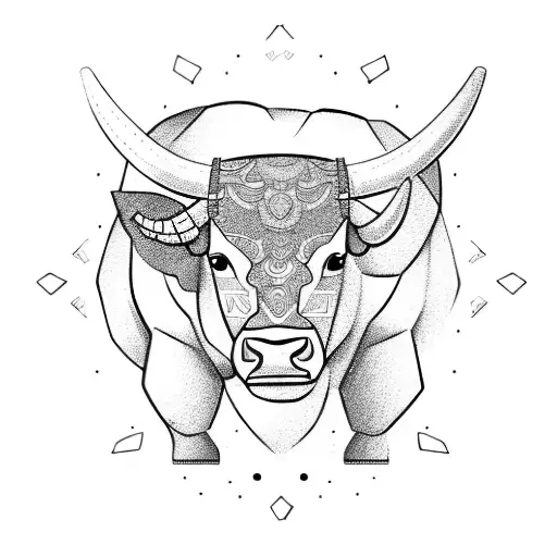 A Sketch-style Illustration Of A Bull With A Weight Scale Balanced On Its Horns