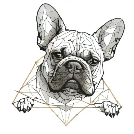 Minimalist Tattoo Of A French Bulldog Dog