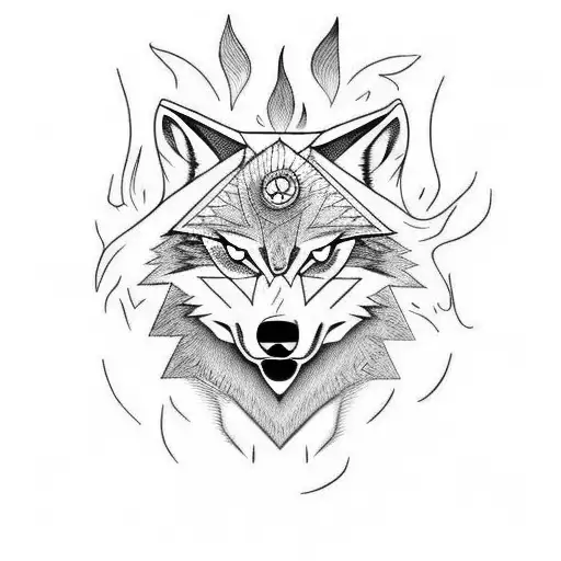 Agressive Wolf With Fire Eayes