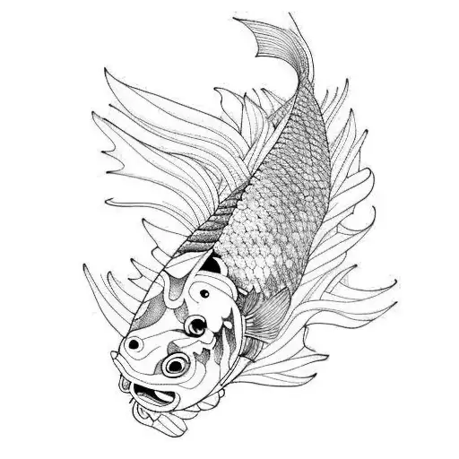 Koi Fish With Long Flowy Tail