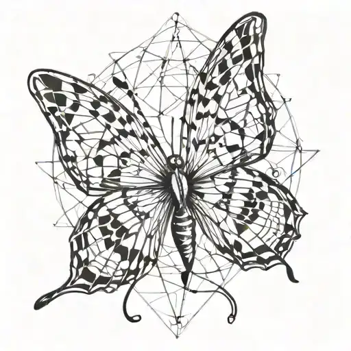 Butterfly With Triangle With Black Circle Vertices
