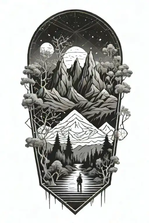 A Futuristic Sci-fi Landscape With Towering Mountains And Alien Trees