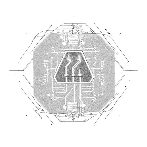 Electrical Circuit Board 2 Kids Initials Y And V Digital Code Lines