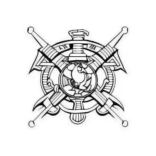 Marine Corps Emblem Geometric Black And White