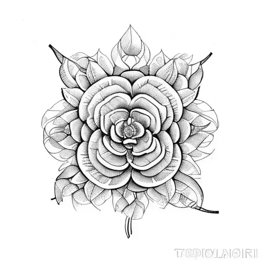 A Botanical Illustration Of A Rare Plant Species In Intricate Detail