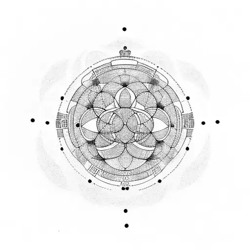 Black Circles In Surrounding A Circle