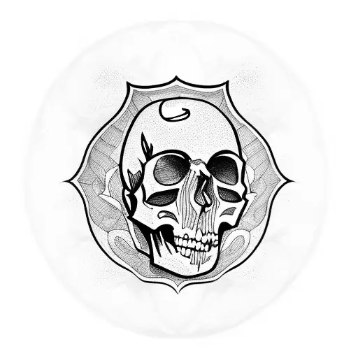 Persephone And Skull Side View