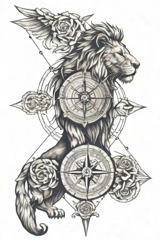 Compass Gladiator Stoic Lion Rose